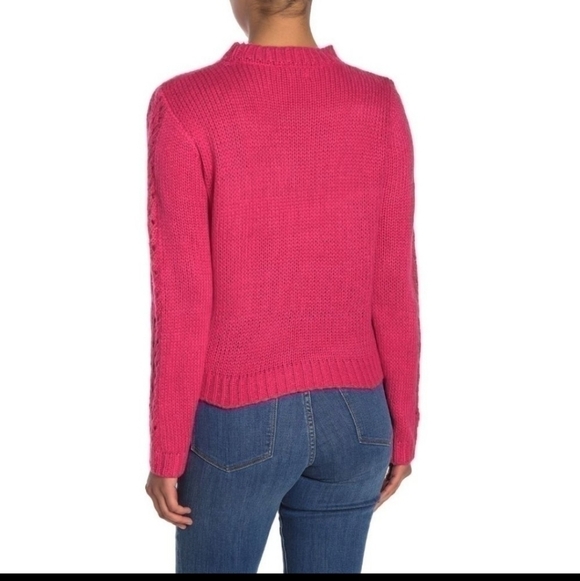 𝅺NWT Women Nordstrom Woven Heart Knit Sweater  Size M - Picture 2 of 5